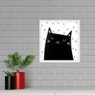 Quadro Quadrado Gatinho Escandinavo - 33x33cm