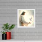 Quadro Quadrado Jesus e Espírito Santo - 33x33cm - com vidro
