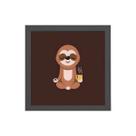 Quadro Quadrado Meditando Com Café 20x20cm Quadro Quadrado Meditando Com Café 20x20cm