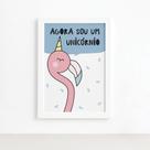 Quadro Quarto Bebê Flamingo Unicórnio Mold Branca 22x32cm Quadro Quarto Bebê Flamingo Unicórnio Mold Branca 22x32cm