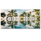 Quadro Quarto Decorativo Kit 3 Coqueiro Mar Sala
