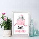 Quadro Quarto Gatinho Fofo 22x32cm Moldura Branca