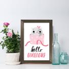 Quadro Quarto Gatinho Fofo 33x43cm Moldura Marrom