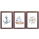 Quadro Quarto Infantil Marinheiro Náutico Barco Aquarela