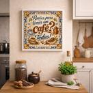 Quadro Razões Para Tomar Um Café 33x33cm Mold Preta