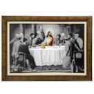 Quadro Religioso Santa Ceia Preta e Branco - 60 cm x 90 cm