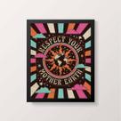 Quadro Respect Your Mother Earth 33x24cm - com vidro