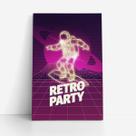 Quadro Retro Party Astronauta Prancha Surf Canvas 60x40cm Quadro Retro Party Astronauta Prancha Surf Canvas 60x40cm