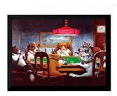 Quadro Retro Vintage Cachorros Jogando Poker 42x29cm