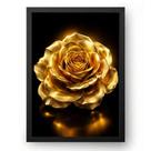Quadro Rosa Dourada Luxo 50x70cm Quadro Rosa Dourada Luxo 50x70cm