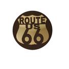 Quadro Route 66 38x38 Cm Bronze Lixa/dourado Espelhado