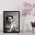 Quadro Roxo E Preto Frida Kahlo 24x18cm Quadro Roxo E Preto Frida Kahlo 24x18cm