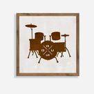 Quadro Rústico Drum - Artesanato em Madeira Pinus