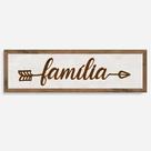Quadro Rústico Flecha Família - Artesanato em Madeira