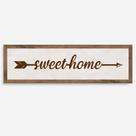 Quadro Rústico Flecha Sweet Home - Decoração Artesanal