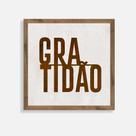 Quadro Rústico Gratidão - Artesanato em Madeira Pinus