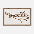 Quadro Rústico Gratidão - Artesanato em Madeira Pinus