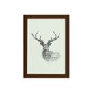 Quadro Safari Geométrico Alce Moldura Marrom 22x32cm