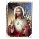 Quadro Sagrado Coração de Jesus Decorativo Grande 70x50cm Quadro Sagrado Coração de Jesus Decorativo Grande 70x50cm