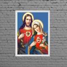 Quadro Sagrado Coração De Jesus E Maria 24x18cm