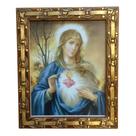 Quadro Sagrado Coração De Maria Decorativo Resinado 25x30