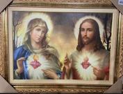 Quadro Sagrado Coração De Maria E Jesus Resinado 78x1,08cm