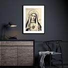 Quadro Sagrado Coração De Maria Preto E Branco - 60x48cm Quadro Sagrado Coração De Maria Preto E Branco - 60x48cm