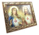 Quadro Sagrado Coração Jesus E Maria Com Moldura E Vidro Quadro Sagrado Coração Jesus E Maria Com Moldura E Vidro
