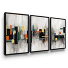 Quadro Sala Abstrato Formas Geométricas Moldura