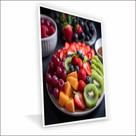Quadro Salada de Frutas Canvas Com Vidro