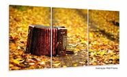 Quadro Sanfona Acordeon Música Folhas Paisagem Em Tecido 120x60