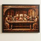 Quadro Santa Ceia com Moldura 60x40 Cor da moldura:Preta Quadro Santa Ceia com Moldura 60x40 Cor da moldura:Preta