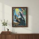 Quadro Santa Rita 44 X 34 Cm Resinado Moldura Dourada