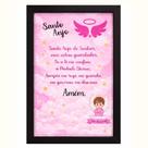 Quadro Santo Anjo do Senhor Menina Rosa: Proteção Divina! Moldura:Preta