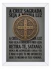 Quadro São Bento Oração Católico Cinza 50x70cm