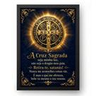 Quadro São Bento Oração de Proteção Divina Medalha 15x21cm