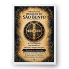 Quadro São Bento Proteção Divina Medalha 21x30cm Quadro São Bento Proteção Divina Medalha 21x30cm
