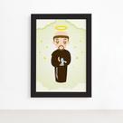 Quadro São Francisco Santo Padroeiro Moldura Preta 22x32cm