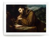 Quadro São Francisco Santo Protetor Animais Moldura Branca