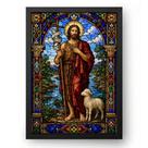 Quadro São João Batista Estilo Vitral de Igreja 50x70cm Quadro São João Batista Estilo Vitral de Igreja 50x70cm