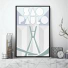 Quadro São Paulo City - Ponte Estaiada 33x24cm - com vidro