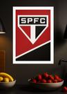 Quadro São Paulo FC SPFC Clássico com Vidro e Moldura Branca Tamanho:21cm x 30cm (A4)