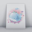 Quadro sem moldura baleia azul fofa Ilustra-ao-48-M2