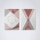 Quadro sem moldura formas geometricas Conjunto34