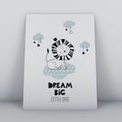 Quadro sem moldura leão sonhe alto pequeno Ilustra-ao-15-M2 Quadro sem moldura leão sonhe alto pequeno Ilustra-ao-15-M2