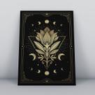 Quadro sem moldurafarol dourado