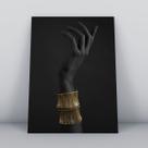 Quadro sem moldurafolhas douradas com fundo preto