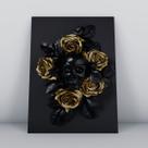 Quadro sem molduraplano de fundo dourado e preto abstrato