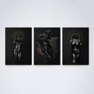 Quadro sem molduraplantas pretas e douradas Quadro sem molduraplantas pretas e douradas