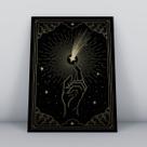 Quadro sem moldurasol e fases da lua dourada Quadro sem moldurasol e fases da lua dourada
